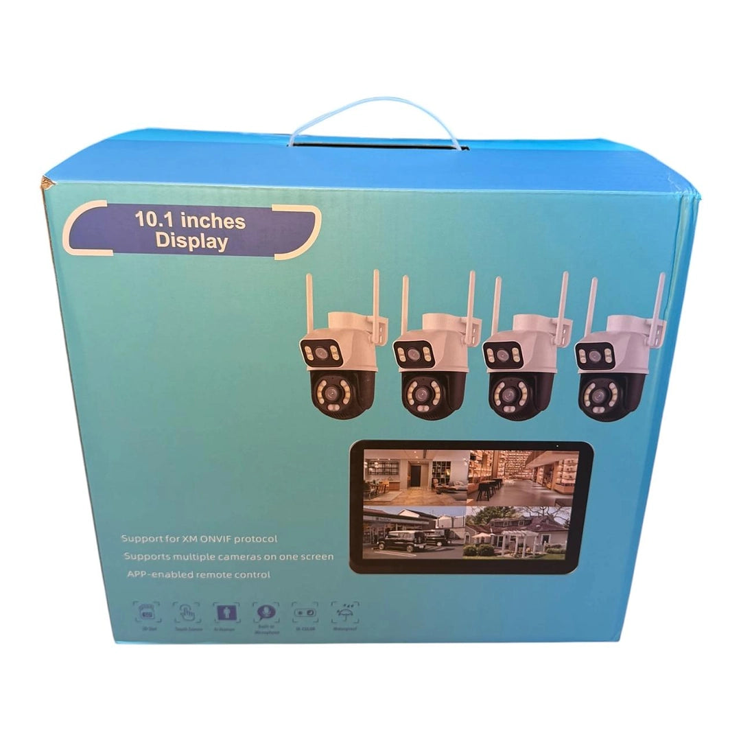 Kit NVR WiFi con pantalla táctil 10" y 4 cámaras PTZ – Security Life (imagen 1)